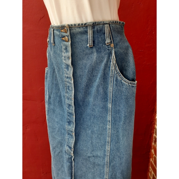 long denim maxi skirt